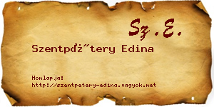 Szentpétery Edina névjegykártya