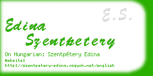 edina szentpetery business card
